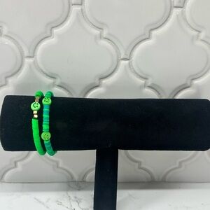 Green Beaded Bracelet Set